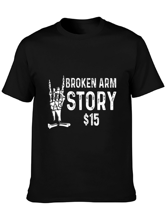 Broken Arm Story T-Shirt - Rock On Skeleton Tee