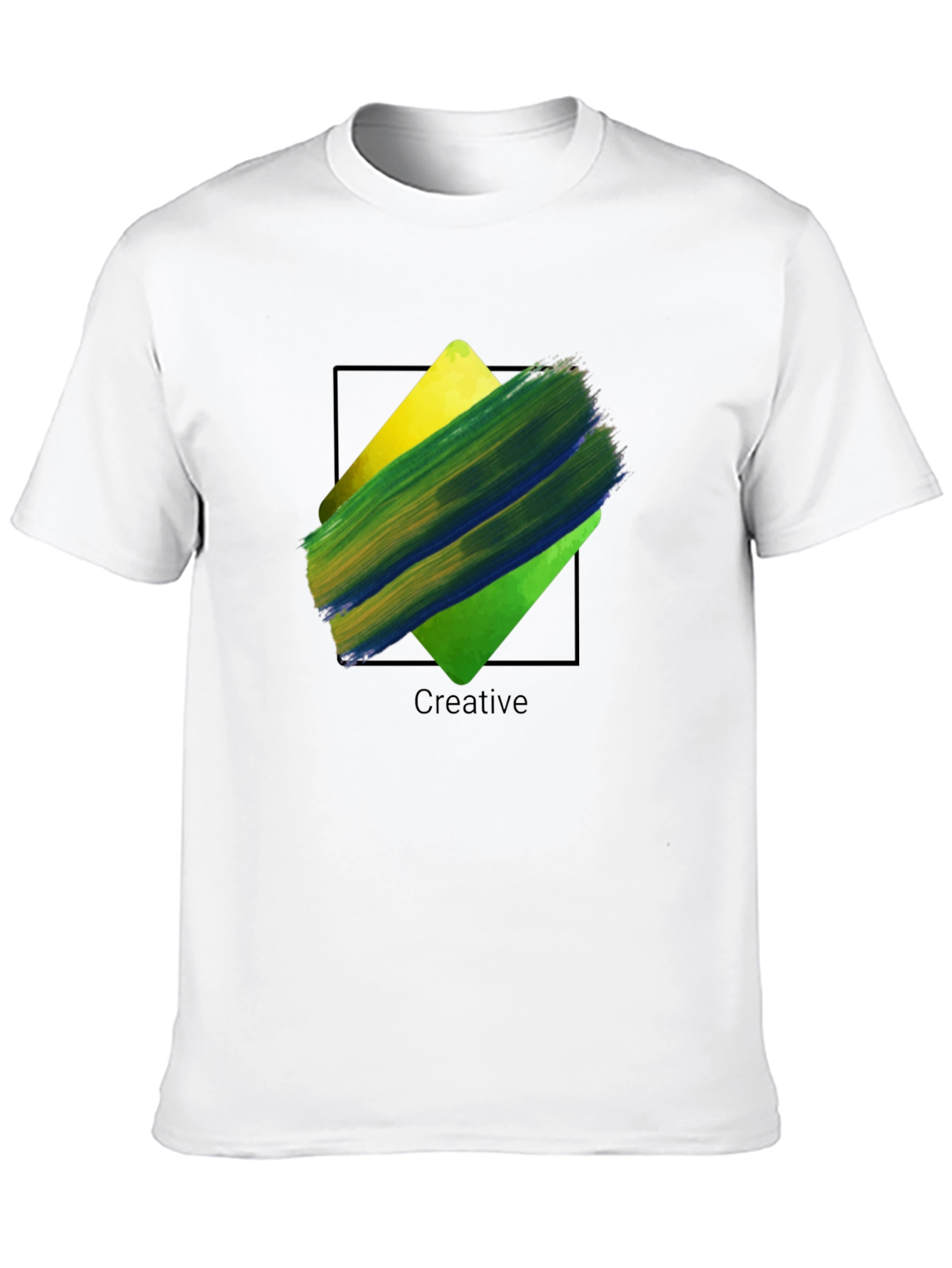Creative Paint Stroke Graphic Tee - Black Unisex T-Shirt