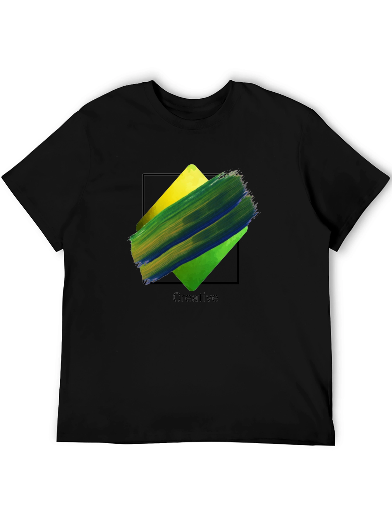 Creative Paint Stroke Graphic Tee - Black Unisex T-Shirt
