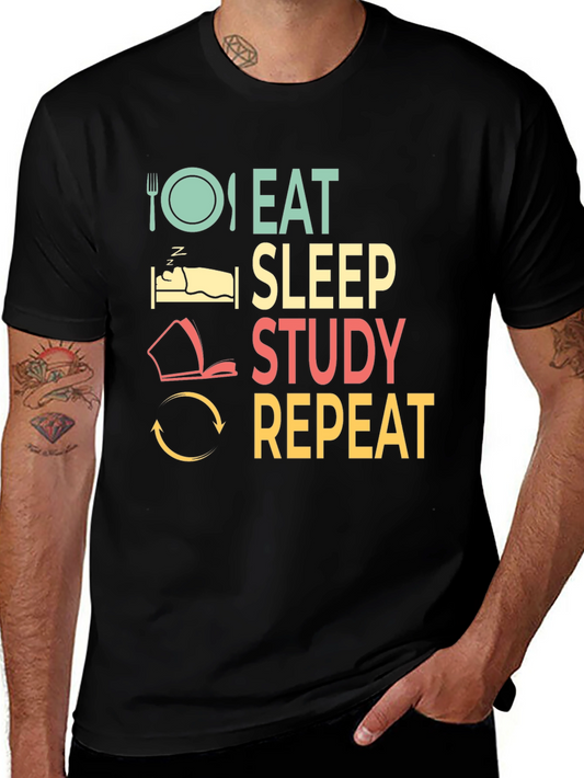 Eat Sleep Study Repeat T-Shirt - Student Life Tee