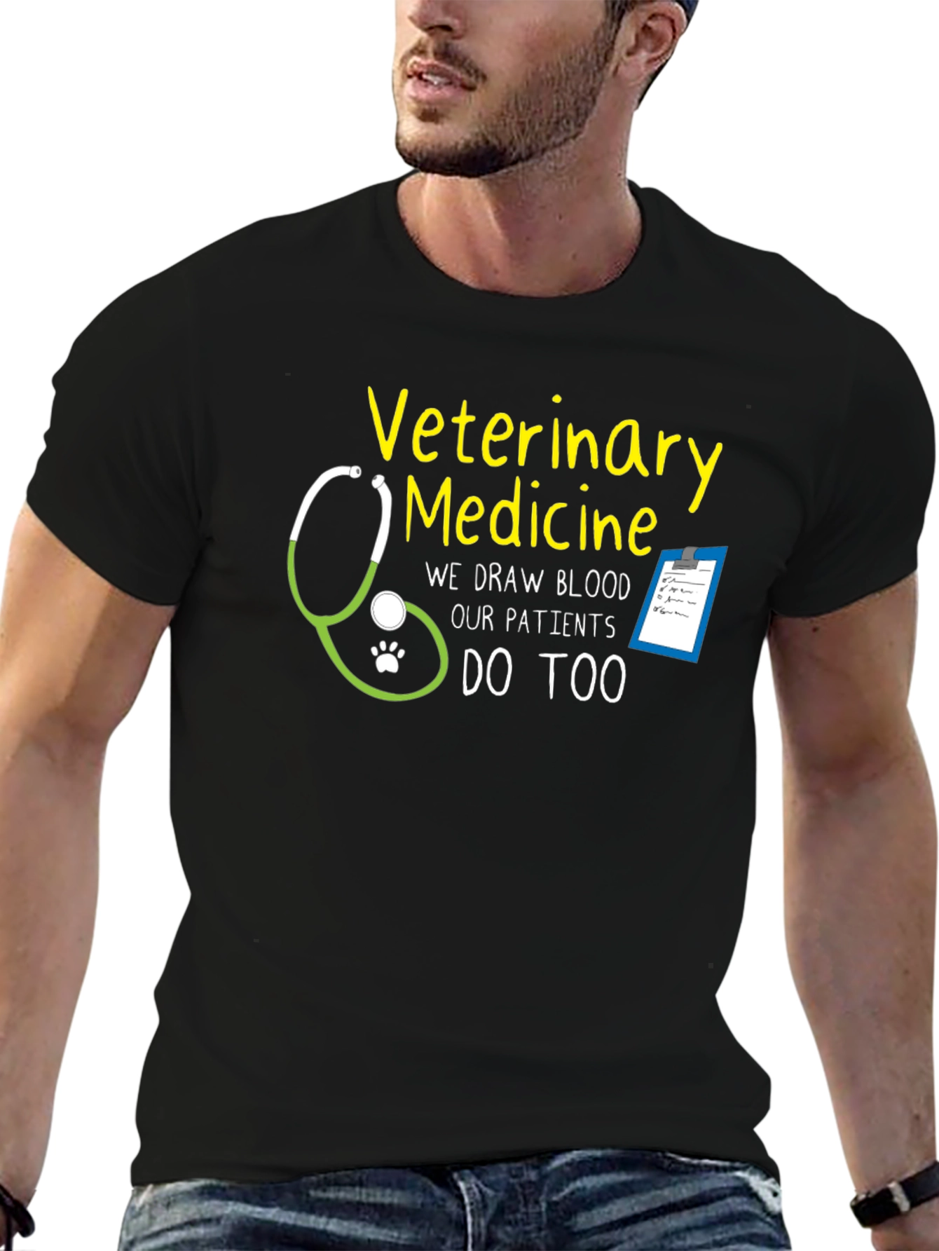 Veterinary Medicine T-Shirt - We Draw Blood Too!