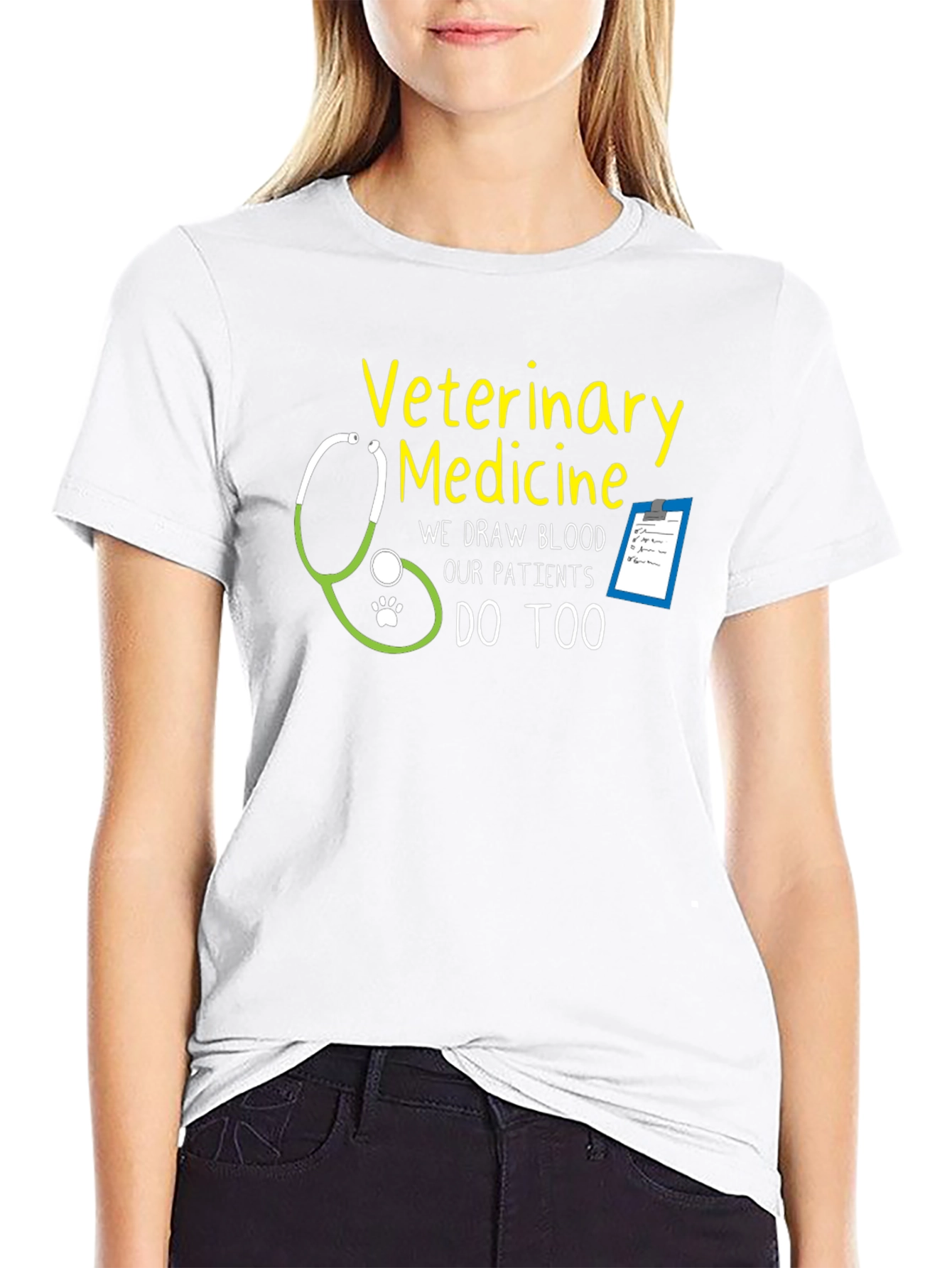 Veterinary Medicine T-Shirt - We Draw Blood Too!