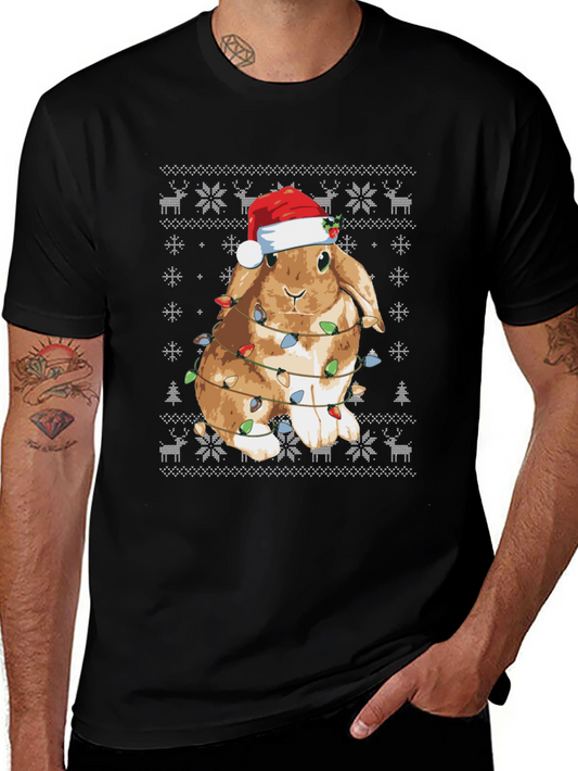 Festive Bunny Christmas Lights T-Shirt