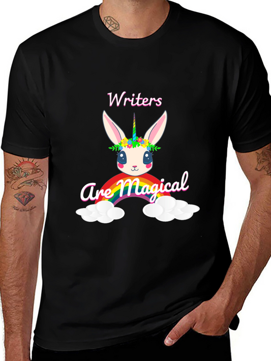Magical Writers T-Shirt Cute Unicorn Bunny Design