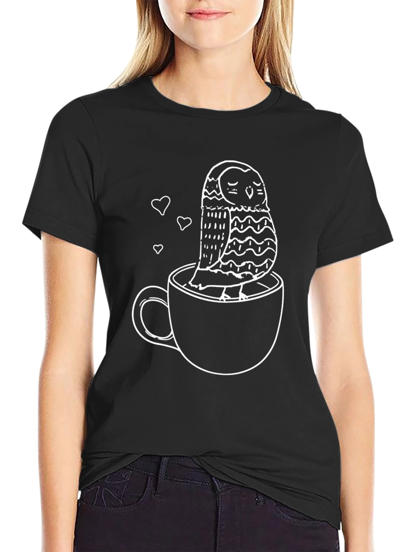 Owl in Cup Graphic Tee - Relaxed Fit