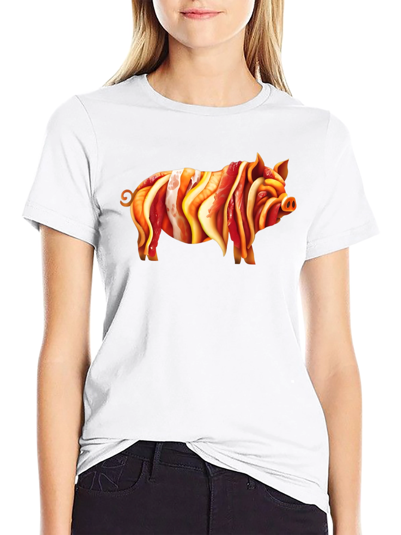 Bacon Pig Graphic Tee - Unique Foodie T-Shirt