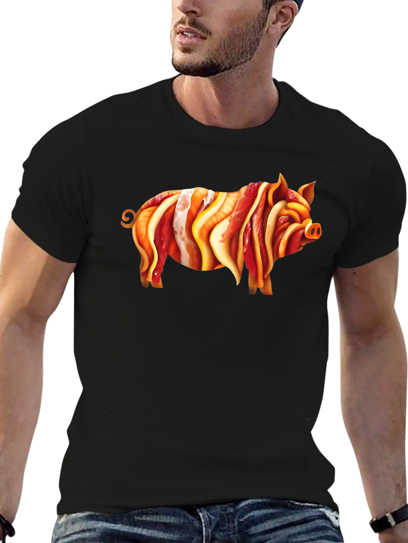 Bacon Pig Graphic Tee - Unique Foodie T-Shirt