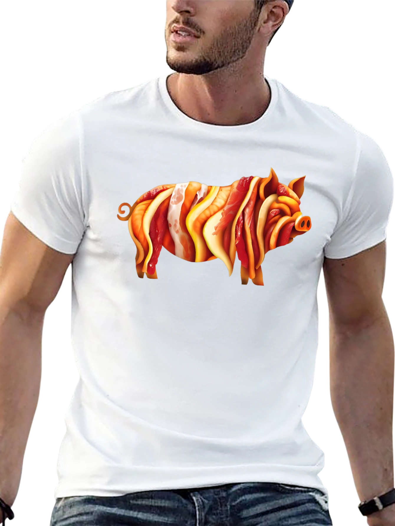Bacon Pig Graphic Tee - Unique Foodie T-Shirt