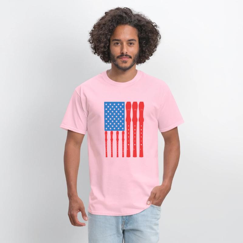 Patriotic US Flute Player