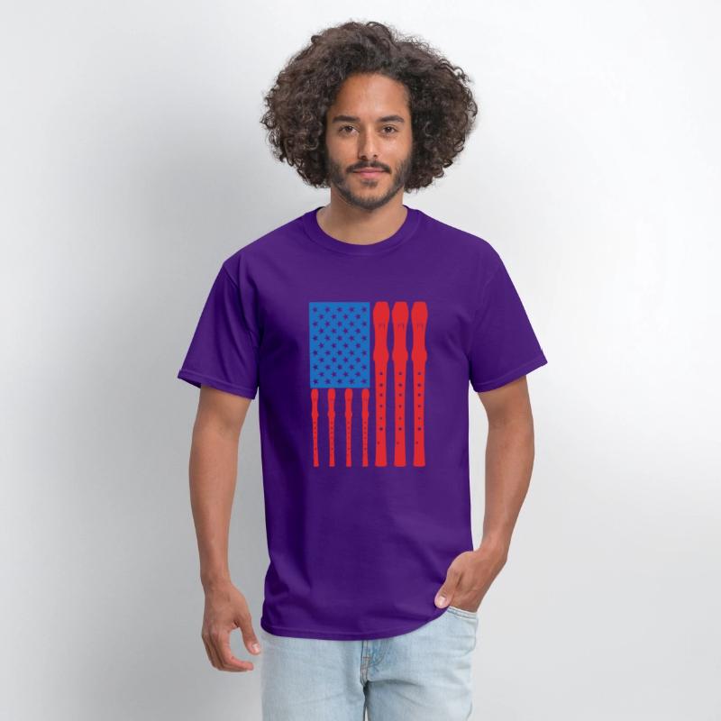 Patriotic US Flute Player