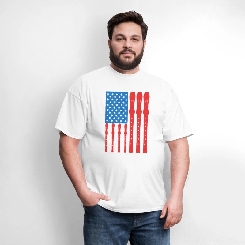 Patriotic US Flute Player