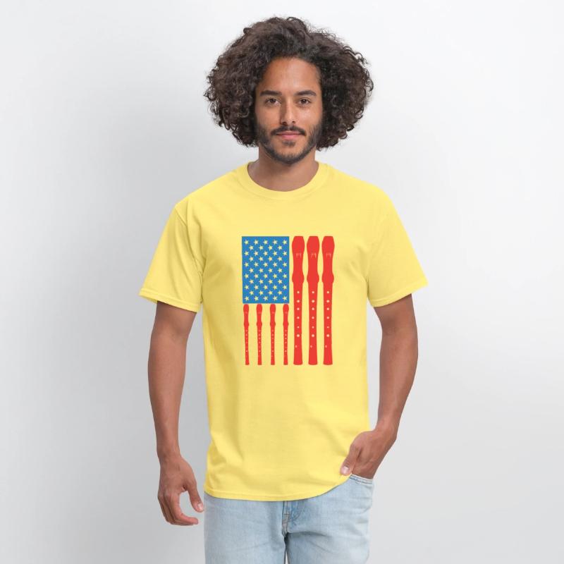 Patriotic US Flute Player