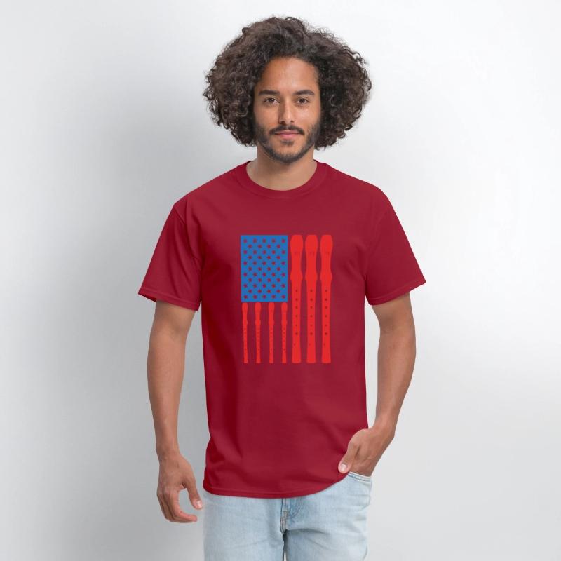 Patriotic US Flute Player