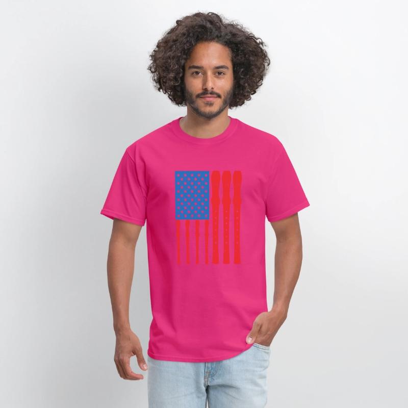 Patriotic US Flute Player