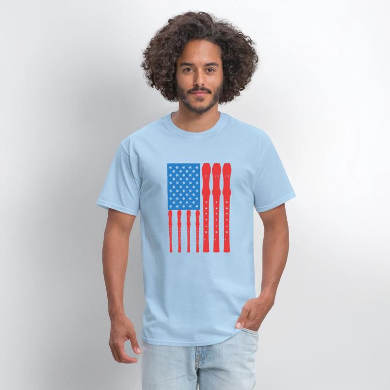 Patriotic US Flute Player