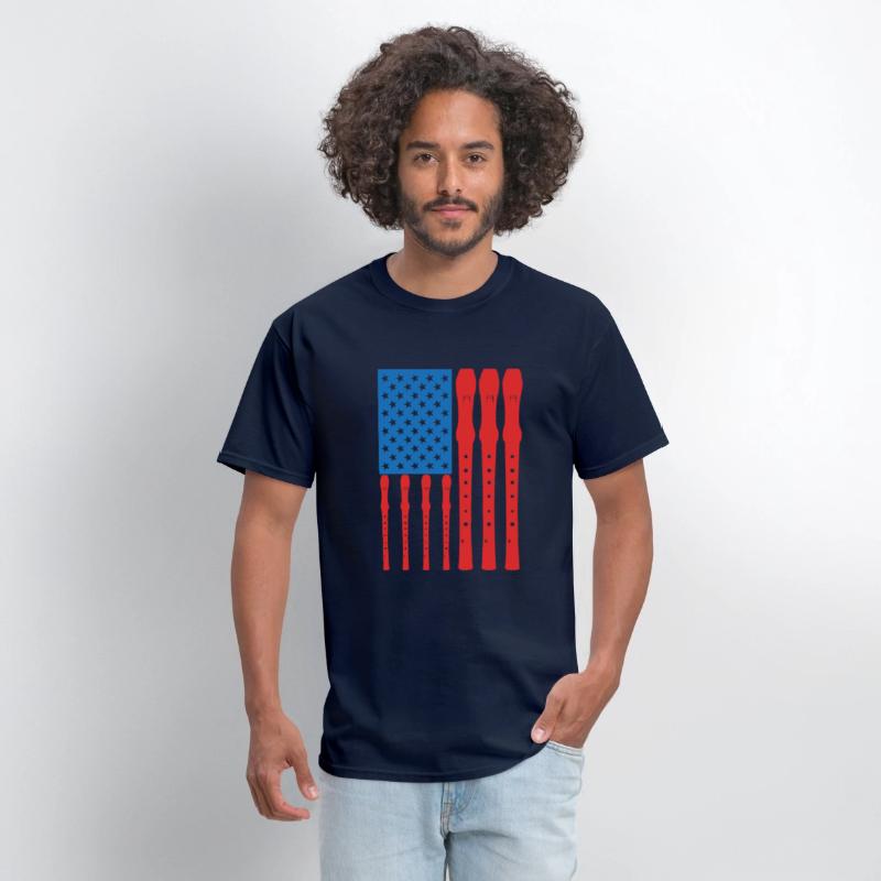 Patriotic US Flute Player