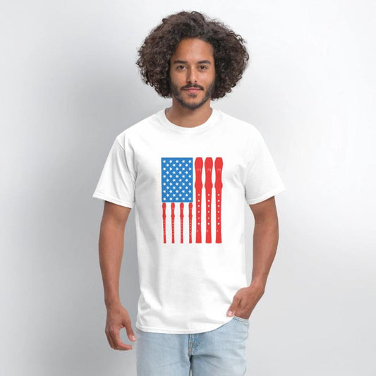 Patriotic US Flute Player