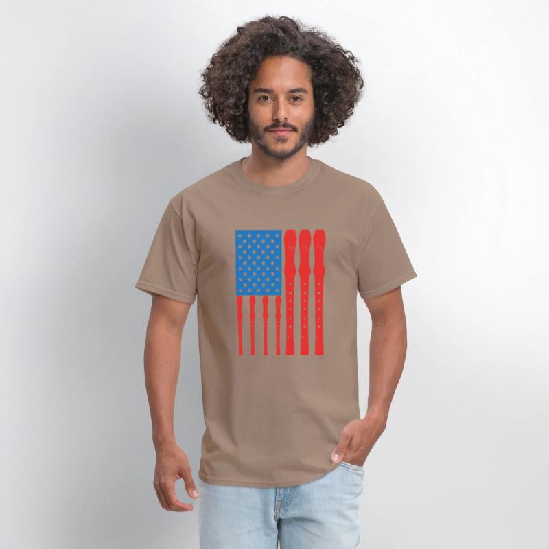 Patriotic US Flute Player
