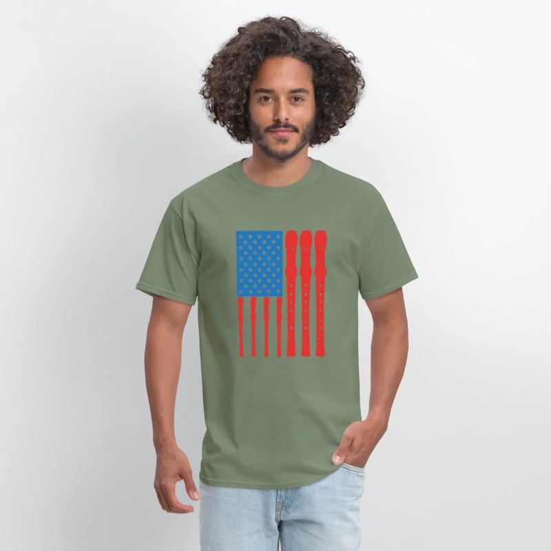 Patriotic US Flute Player