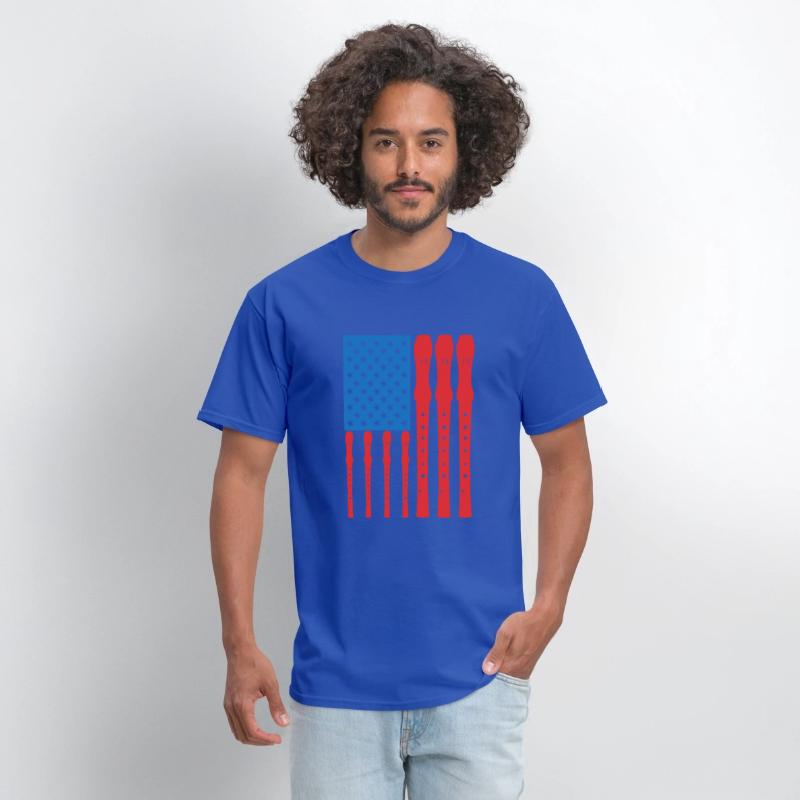 Patriotic US Flute Player