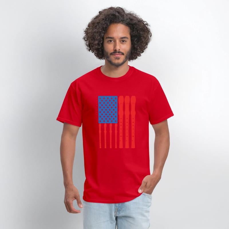 Patriotic US Flute Player