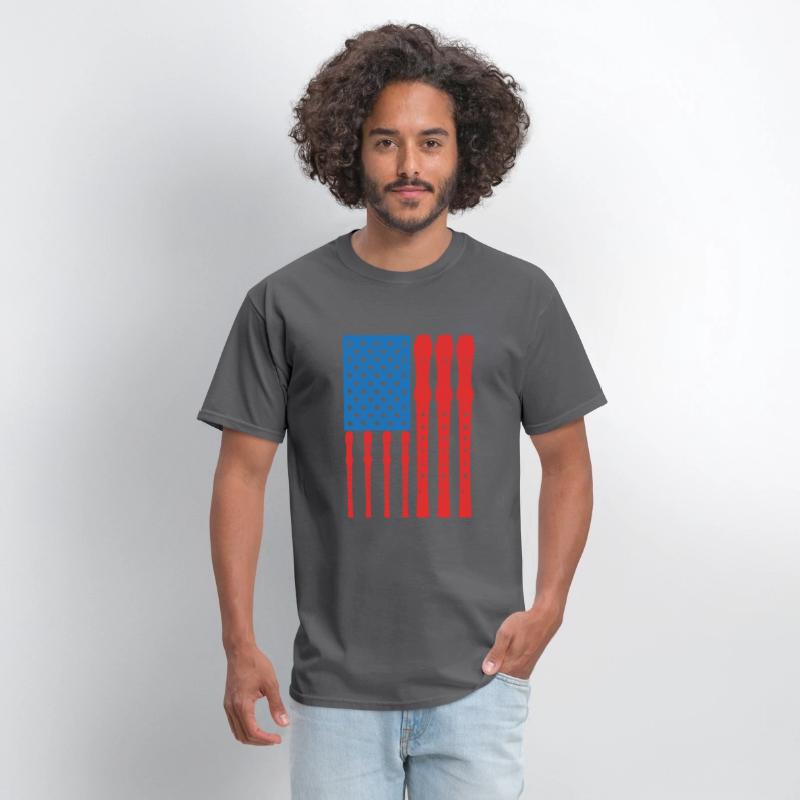 Patriotic US Flute Player