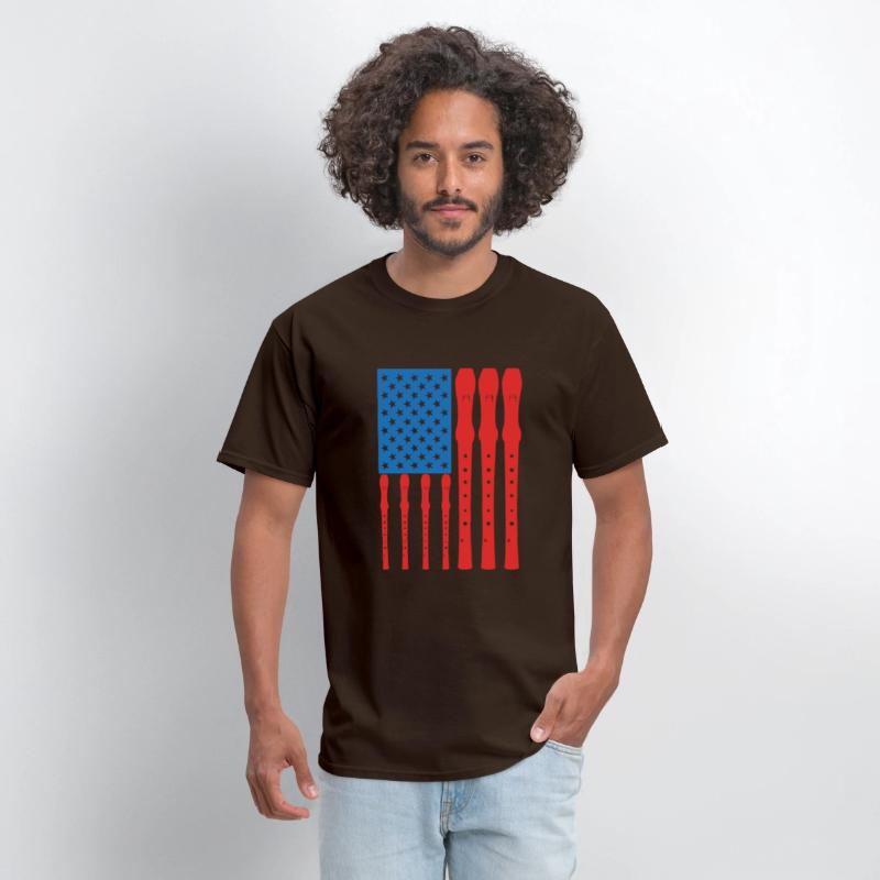 Patriotic US Flute Player