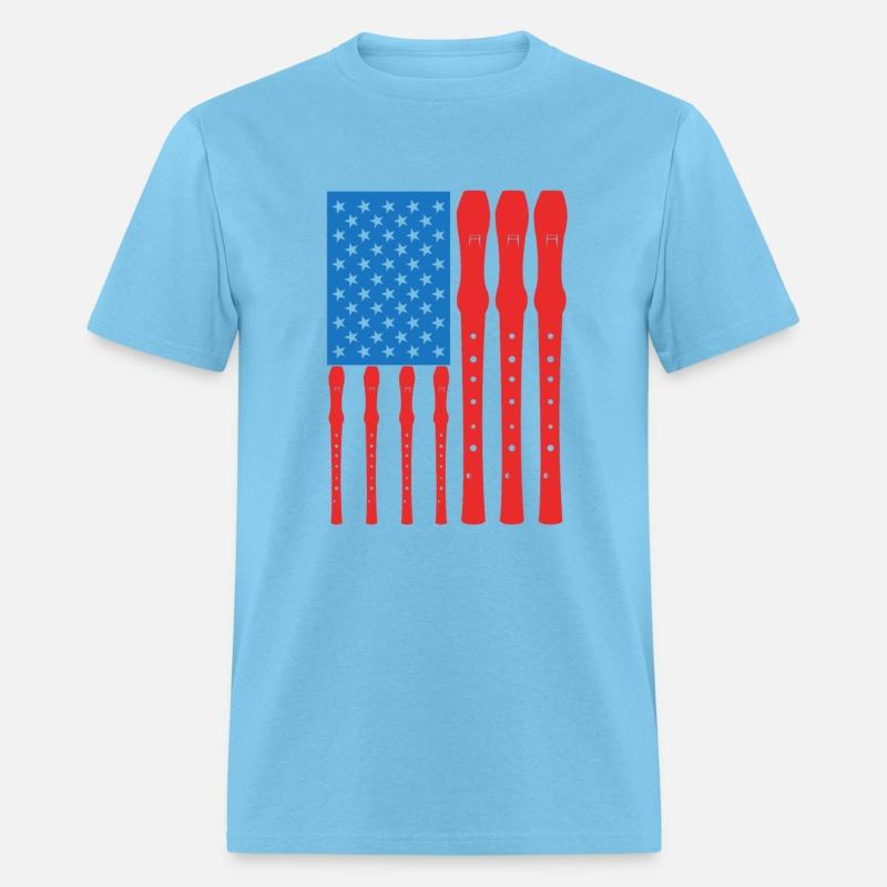 Patriotic US Flute Player