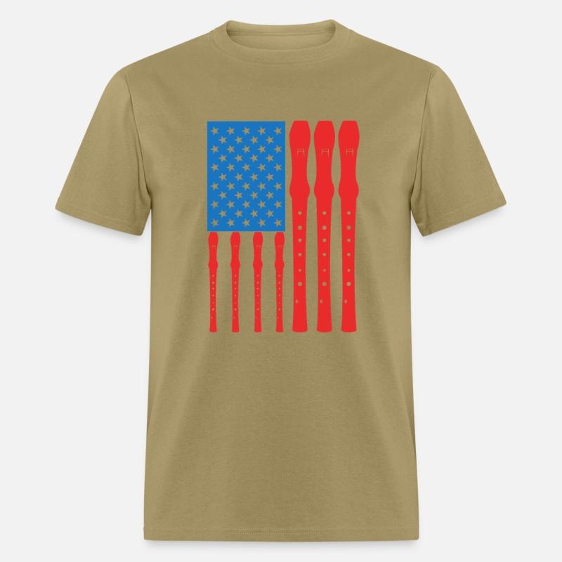 Patriotic US Flute Player