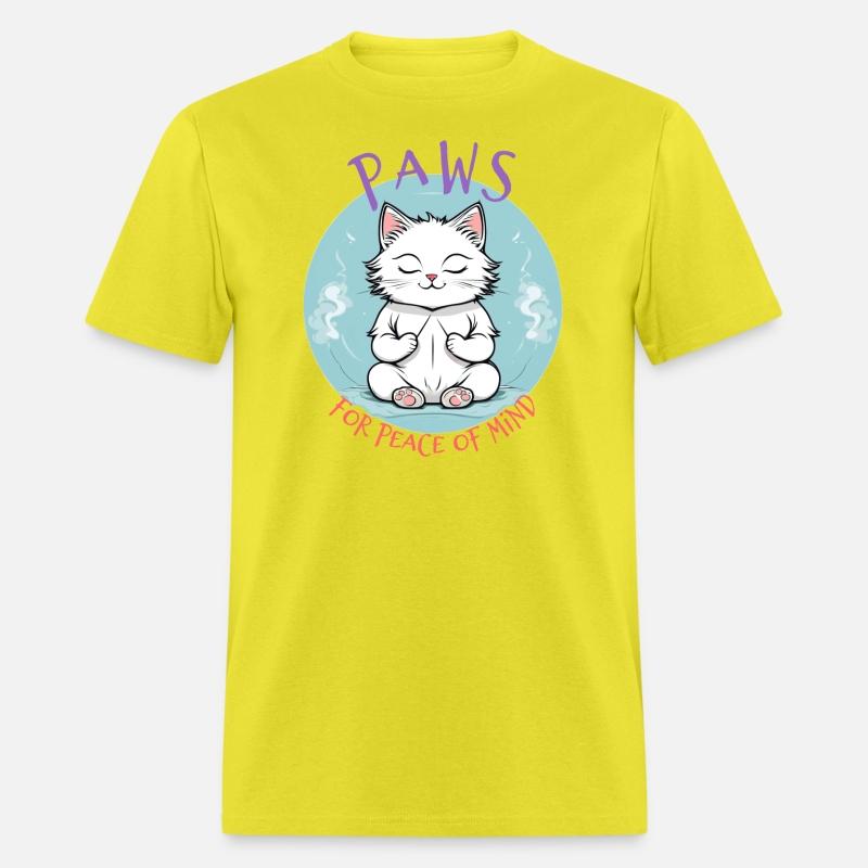 Paws For Peace Of Mind, White Cat Meditation