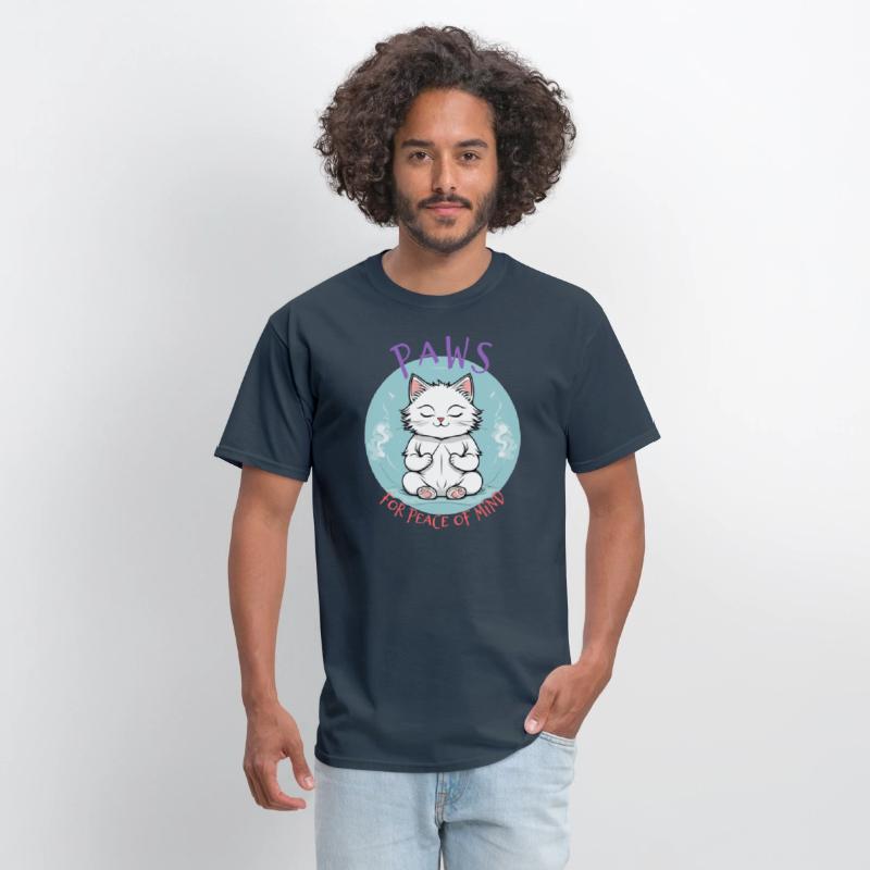 Paws For Peace Of Mind, White Cat Meditation