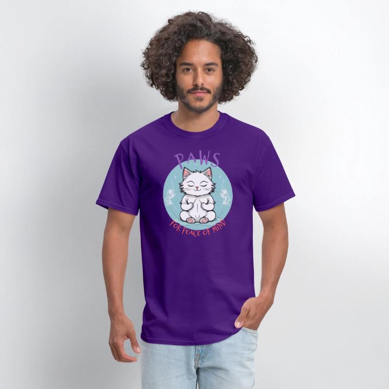 Paws For Peace Of Mind, White Cat Meditation