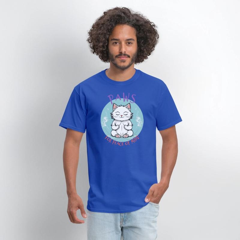 Paws For Peace Of Mind, White Cat Meditation