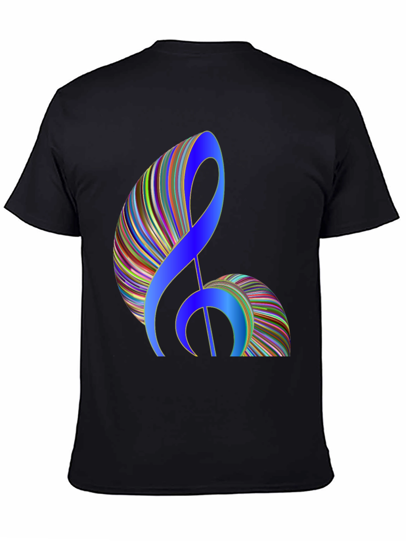 Stylish Music Note Graphic Black T-Shirt