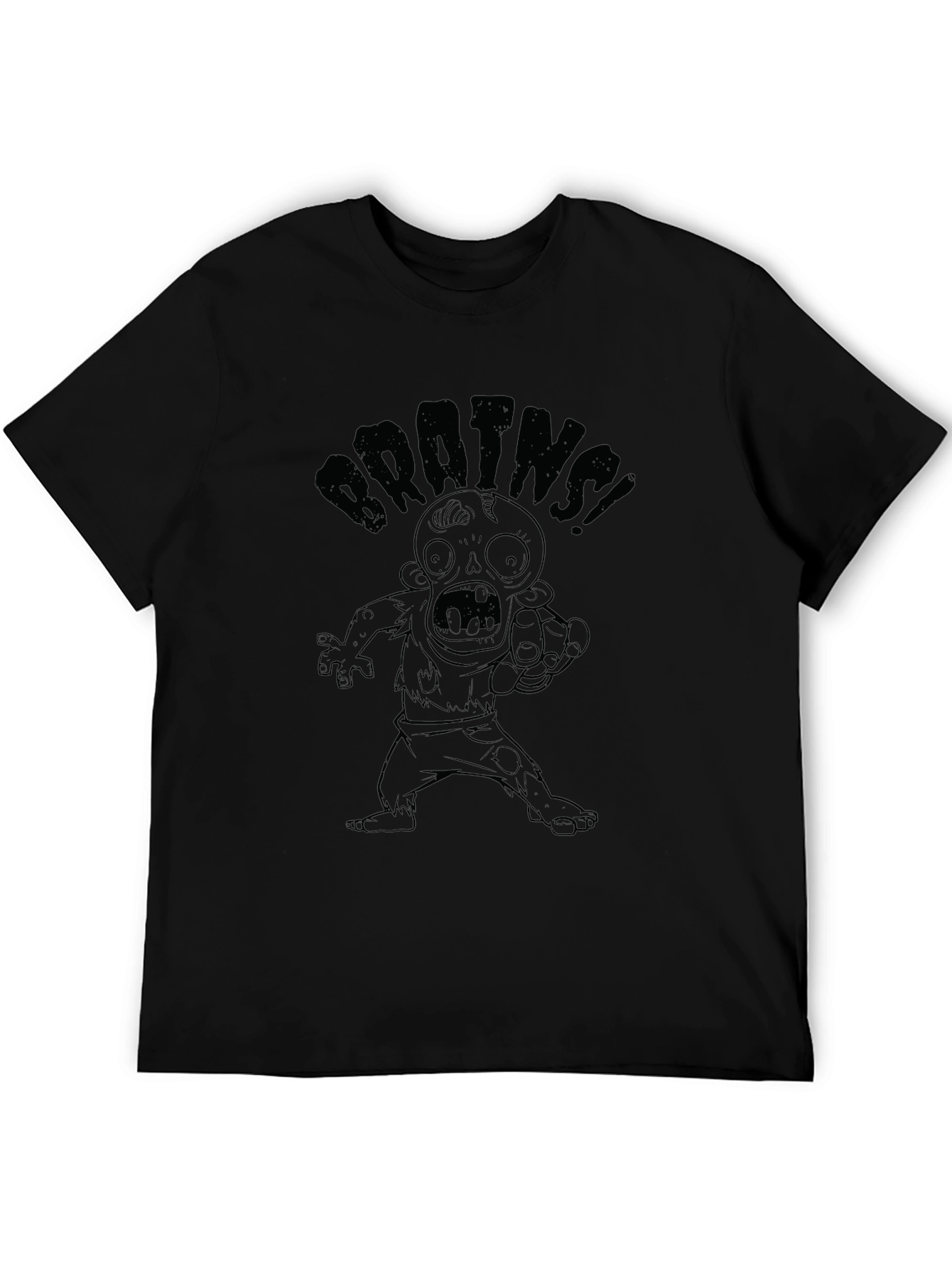 Brains! Zombie Graphic Black T-Shirt