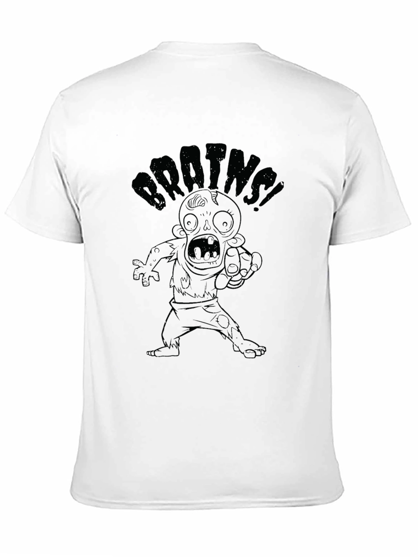 Brains! Zombie Graphic Black T-Shirt