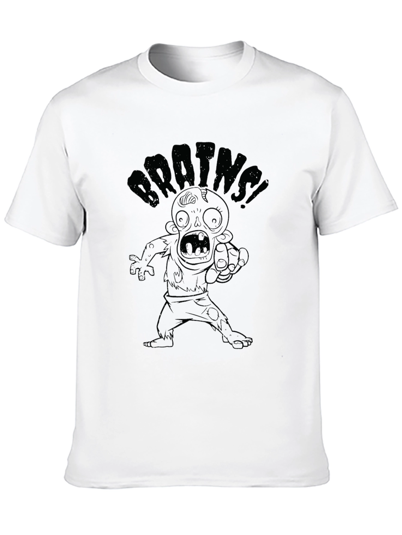 Brains! Zombie Graphic Black T-Shirt