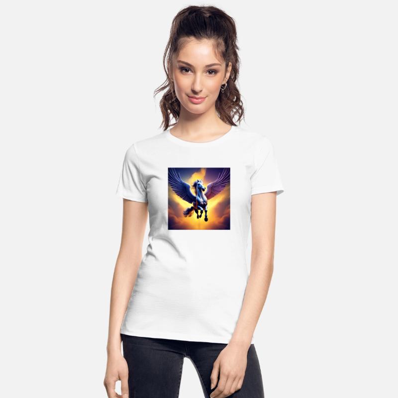 Pegasus flying Sunset Background