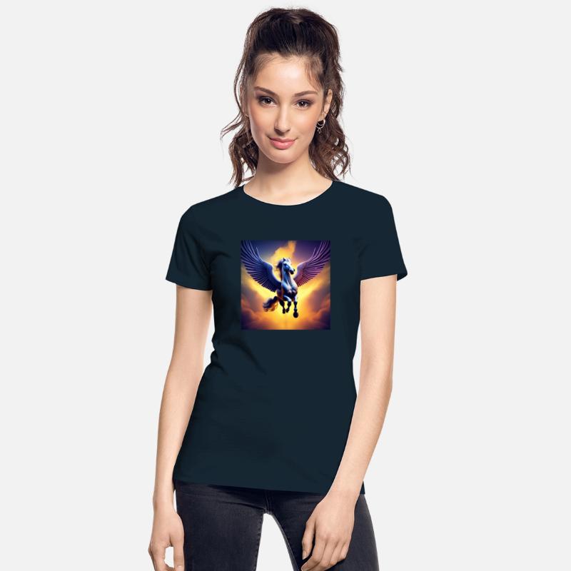 Pegasus flying Sunset Background
