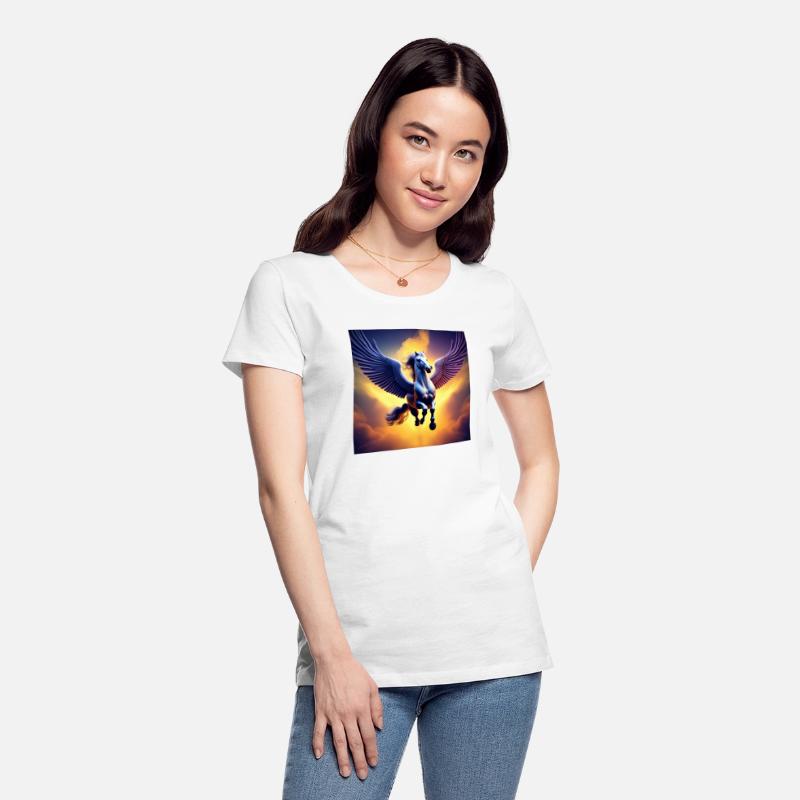 Pegasus flying Sunset Background