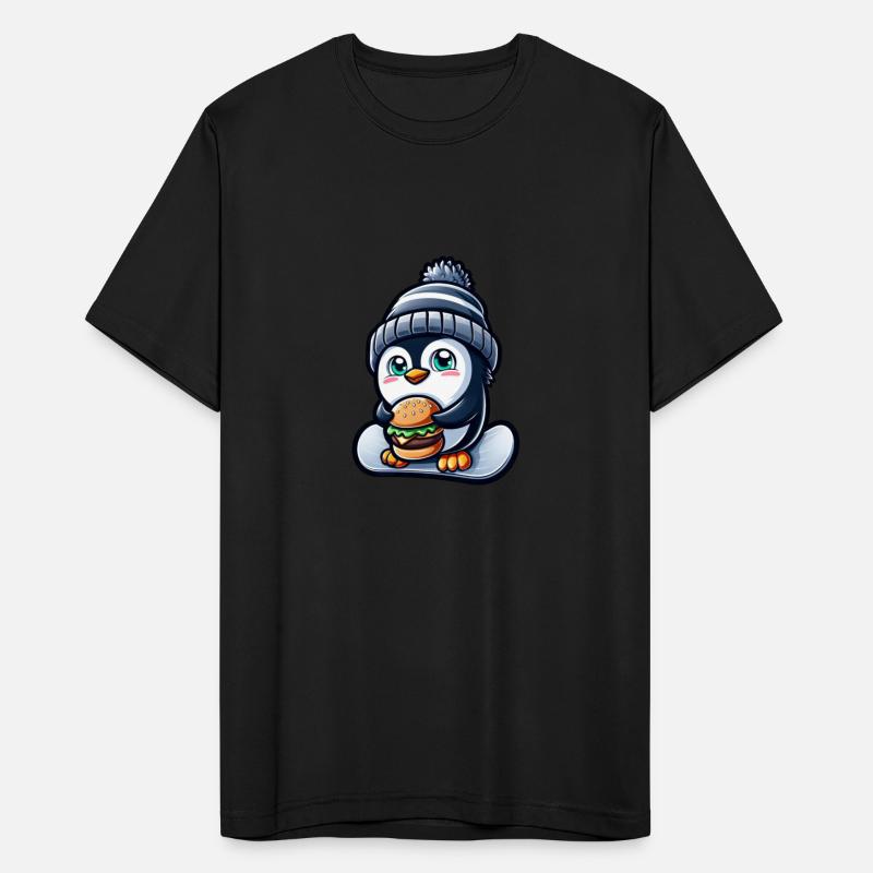 Penguin Snowboard Cheeseburger Fun