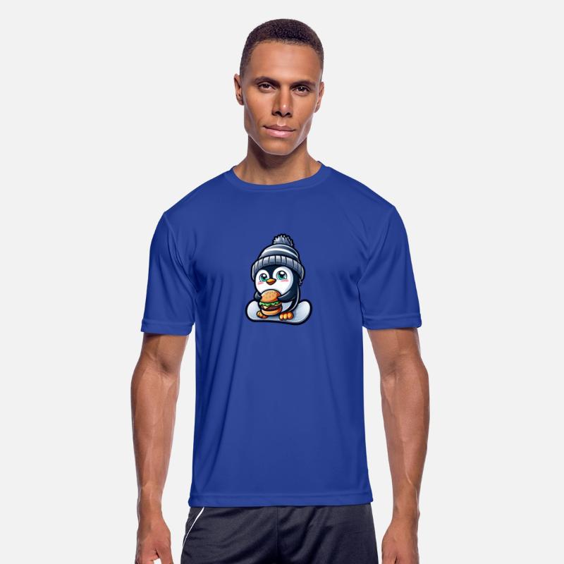 Penguin Snowboard Cheeseburger Fun
