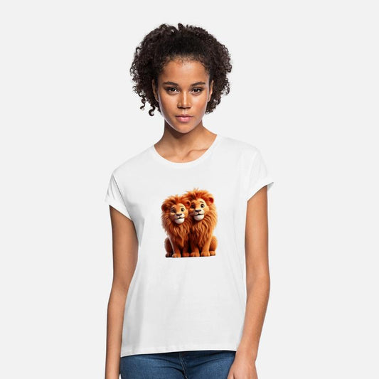 Perfect match Adorable Lion Couple Cartoon