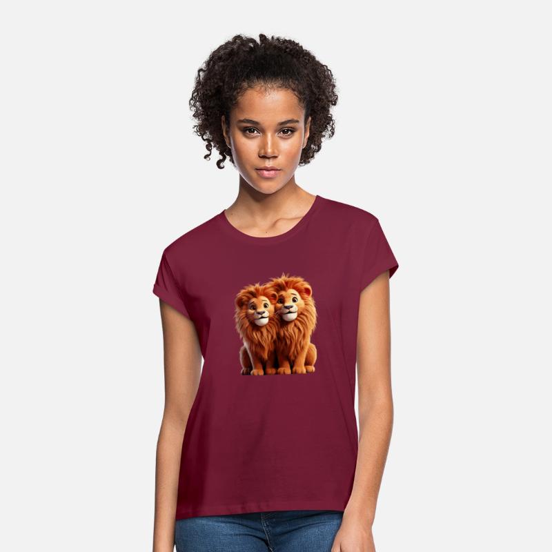 Perfect match Adorable Lion Couple Cartoon