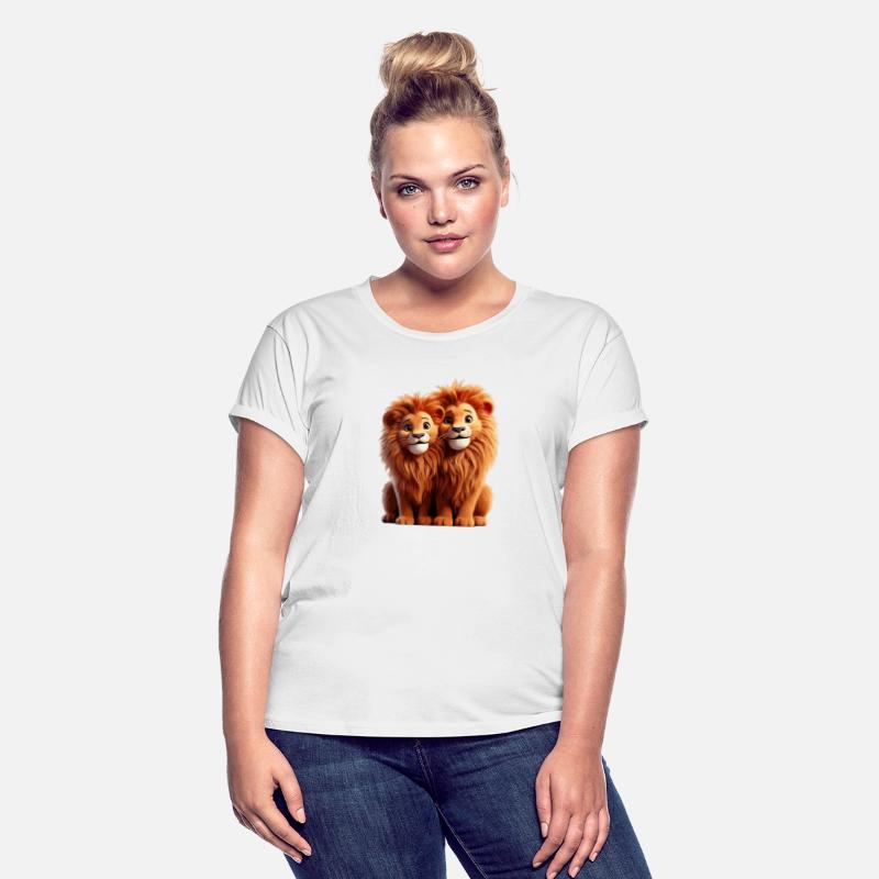 Perfect match Adorable Lion Couple Cartoon