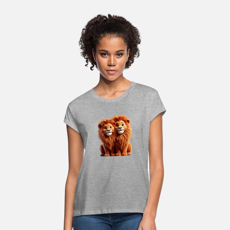 Perfect match Adorable Lion Couple Cartoon