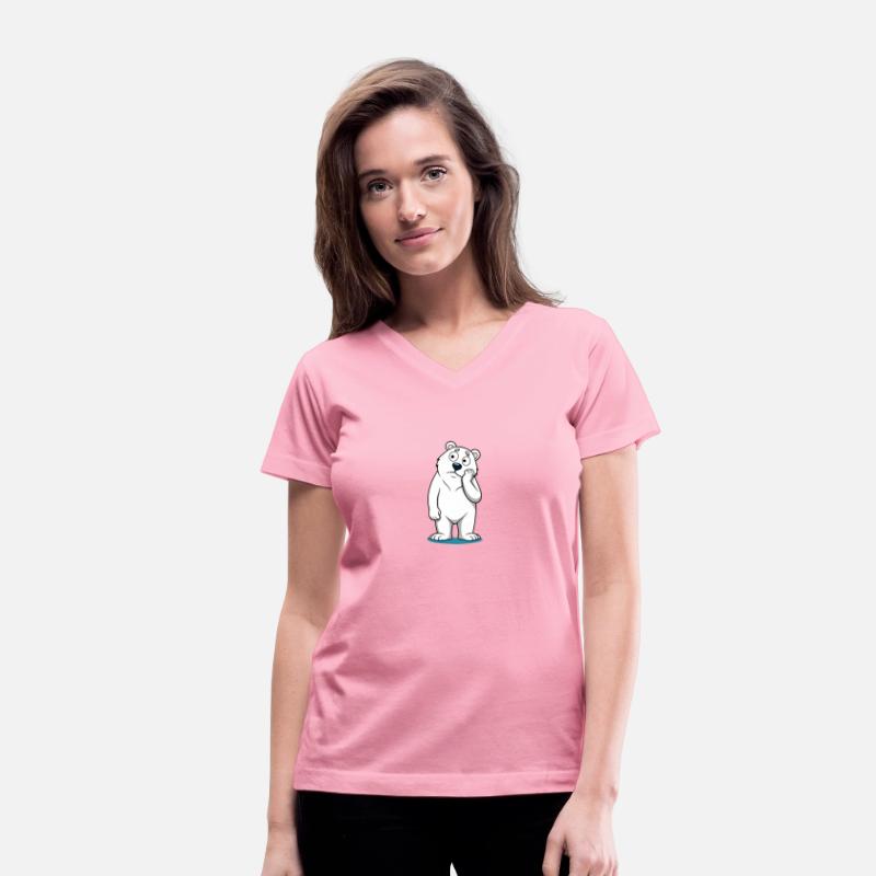 Perplexed Polar Bear: Curious Cartoon Bear