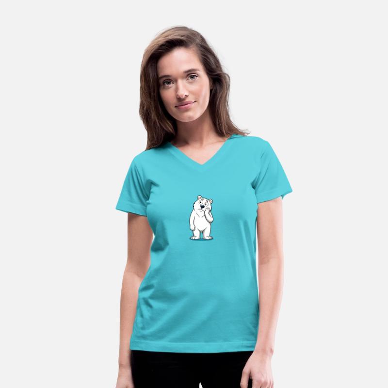 Perplexed Polar Bear: Curious Cartoon Bear