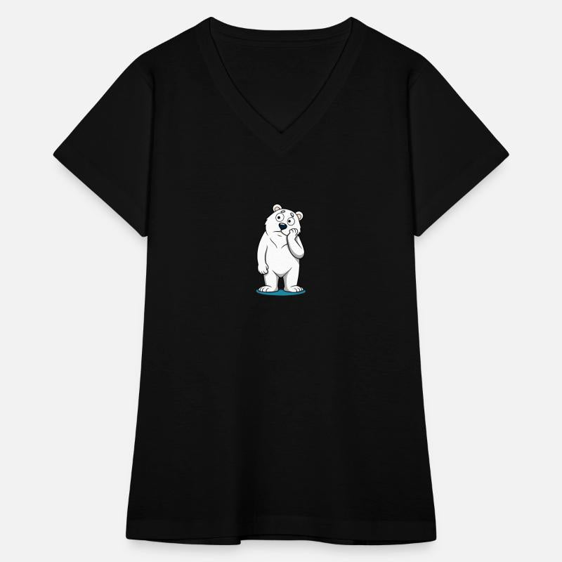 Perplexed Polar Bear: Curious Cartoon Bear
