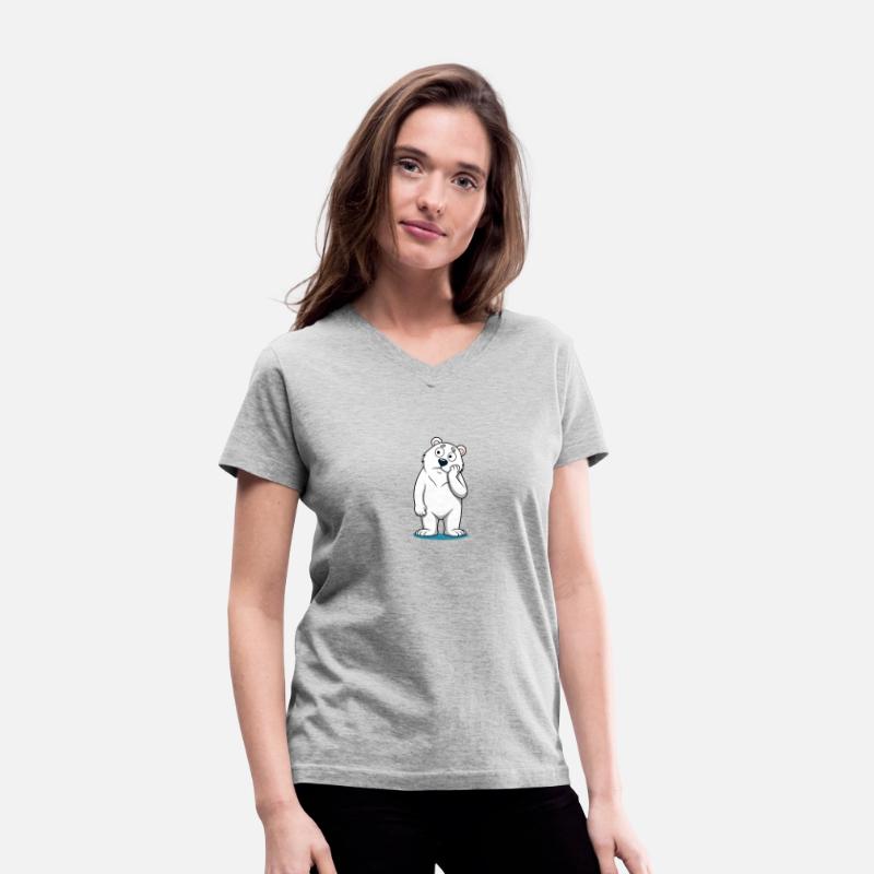 Perplexed Polar Bear: Curious Cartoon Bear